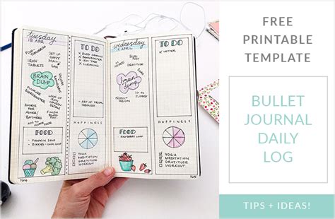 Bullet Journal Daily Log Free Printable Template Plus Tips and Ideas