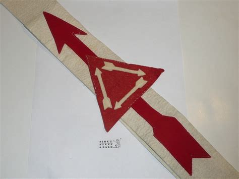 1930's Felt Vigil Order of the Arrow Sash With Felt Arrow Felt Triangle and Felt Arrows in ...