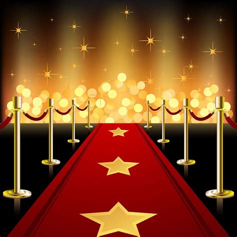 Hollywood Red Carpet Gold Lights Backdrops for Photography LV-287 – Dbackdrop