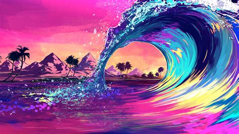 Retro Wave Ocean Wallpaper, HD Artist 4K Wallpapers, Images and Background - Wallpapers Den