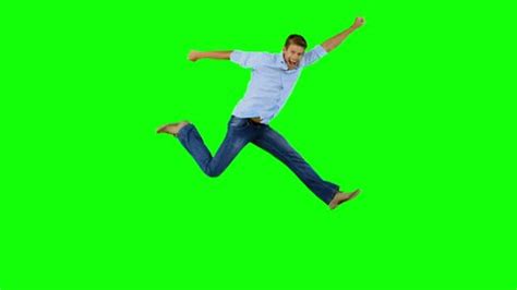 Man Jumping Gesturing On Green Screen Stock Footage Video (100% Royalty-free) 4048570 | Shutterstock