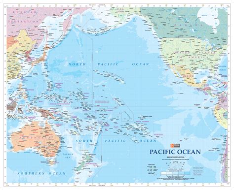 Pacific Ocean Wall Map by Hema Maps - MapSales