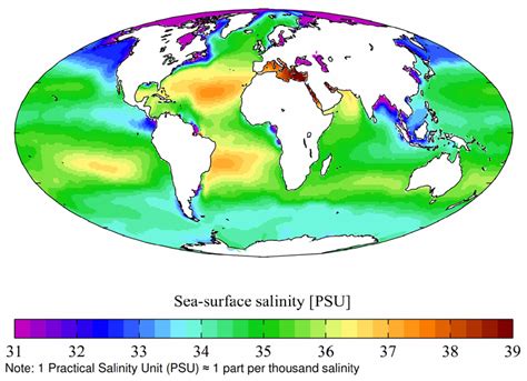 Seawater Salinity Concentration Reference Chart