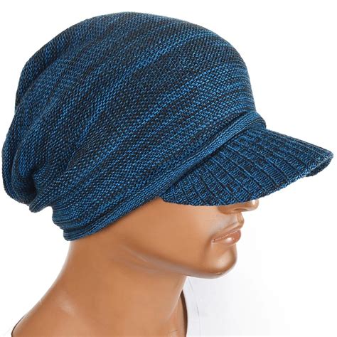 Men Women Newsboy Cap Knit Newsboys Hat Visor Beanie Skull Caps Thicken Cabbie Winter Hats ...