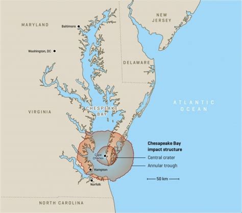 chesapeake-bay-crater-map | EarthSky