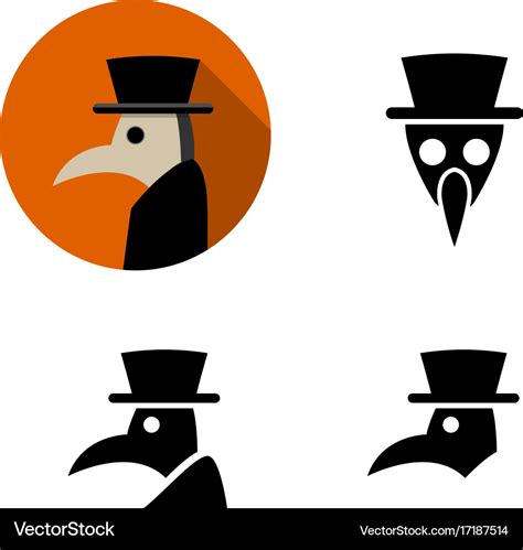 Set of plague doctor icons Royalty Free Vector Image