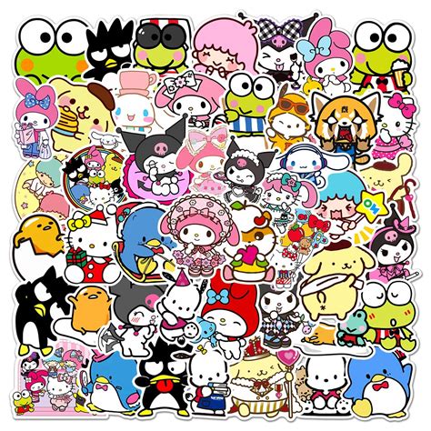 Buy Goodern Compatible for 50PCS Cute My Melody Kuromi Sanrio Stickers Kuromi and My Melody ...