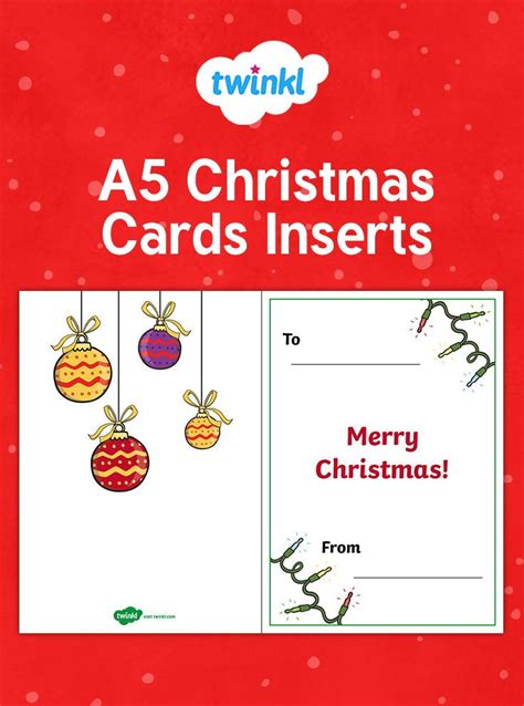 Printable Christmas Cards Inserts. Use this editable resource for sticking into handmade ...