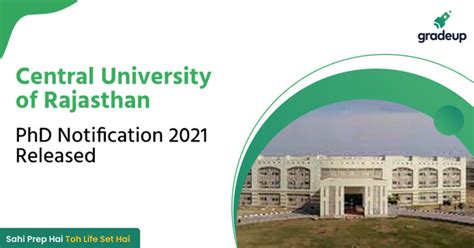 Central University of Rajasthan Notification 2021 - Admission Date, Eligibility, Online ...