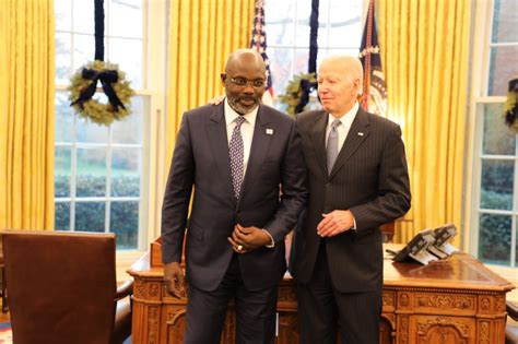 U. S. President Joseph R. Biden Meets with Liberian President George Manneh Weah | Embassy of ...