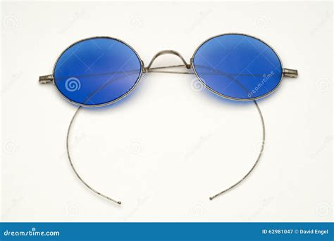 Antique Eyeglasses with Blue Lenses and Wire Frame Stock Image - Image of laying, antiques: 62981047