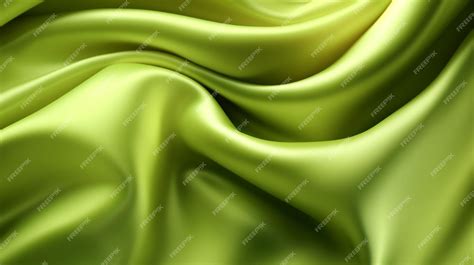 Premium AI Image | A green silk fabric with a soft fabric texture.