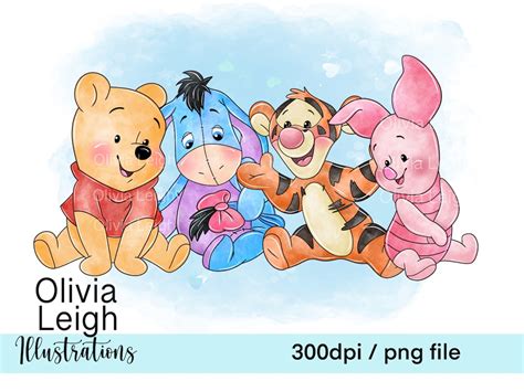 Cute Baby Winnie the Pooh Eeyore Clipart Sublimation PNG Files DIGITAL DOWNLOAD Printable - Etsy