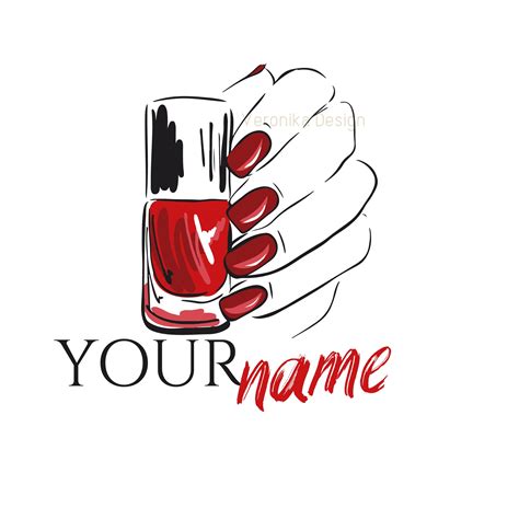 Nail Salon Logo Beauty Logo Red Logo Nails Logo Nail Logo | Etsy