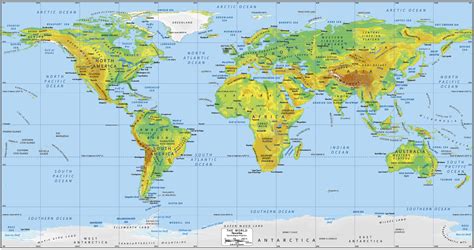 Physical Features Map Of World - Guenna Holly-Anne