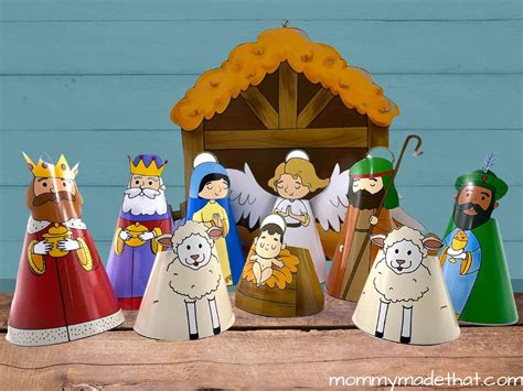 Free Printable Nativity Scene (Super Cute 3D Scene!)