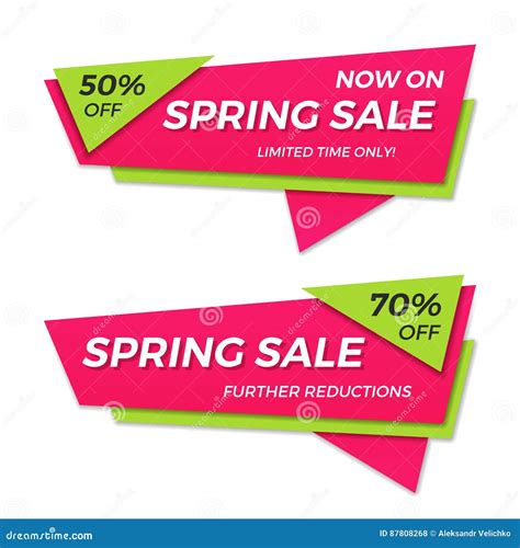 Spring Sale Label Price Tag Banner Badge Template Sticker Design Vector Illustration ...