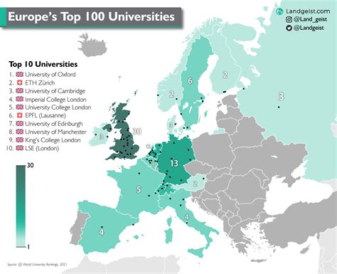 Highest ranking universities in Europe : r/europe