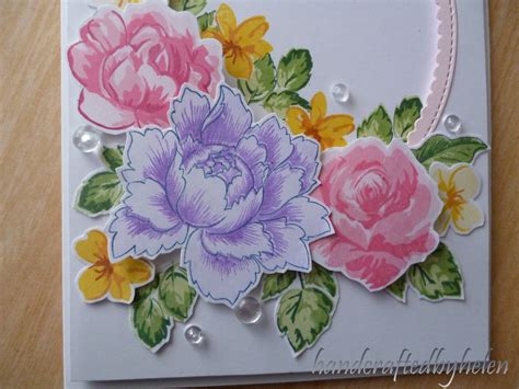 Handcrafted by Helen: Floral Layered Stamps Card