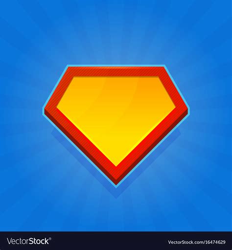 Blank superhero logo icon on blue background Vector Image