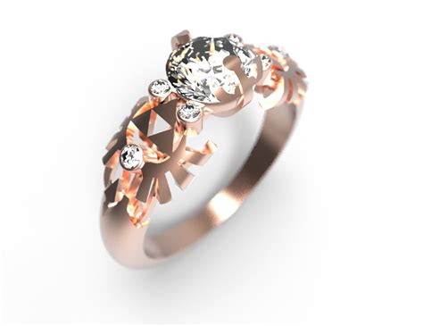 Zelda Engagement Ring Triforce Inspired Rose Gold Engagement - Etsy