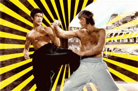 Bruce Lee Chuck Norris GIF - Bruce Lee Chuck Norris Faceoff - Discover & Share GIFs