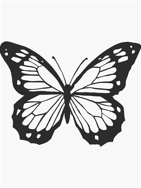 "Black Monarch butterfly outline" Sticker for Sale by savannahgibson | Redbubble