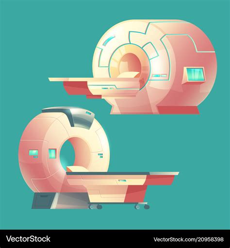 Cartoon mri scanner magnetic resonance Royalty Free Vector