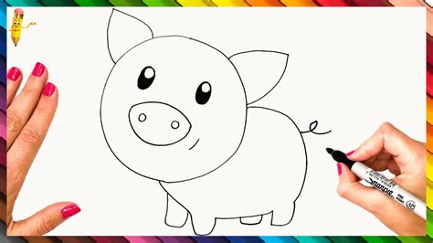 How to draw a Pig Step by Step 🐖 Pig Drawing Easy - YouTube