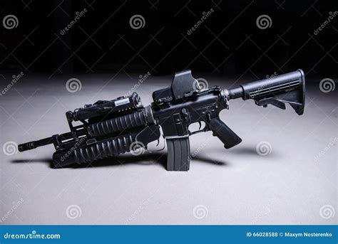 Assault Rifle with Grenade Launcher Stock Photo - Image of assault, army: 66028588