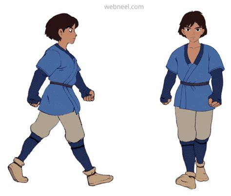 2d boy walk cycle animation chinese anime manga gif Walking Gif, Walking Poses, Boy Walking ...