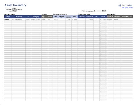 Free Asset Tracking Template for Excel by Vertex42