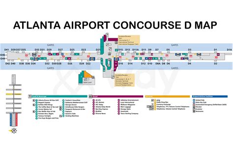 Atlanta Airport Terminal Map - Atlanta Airport Food, Shops Guide