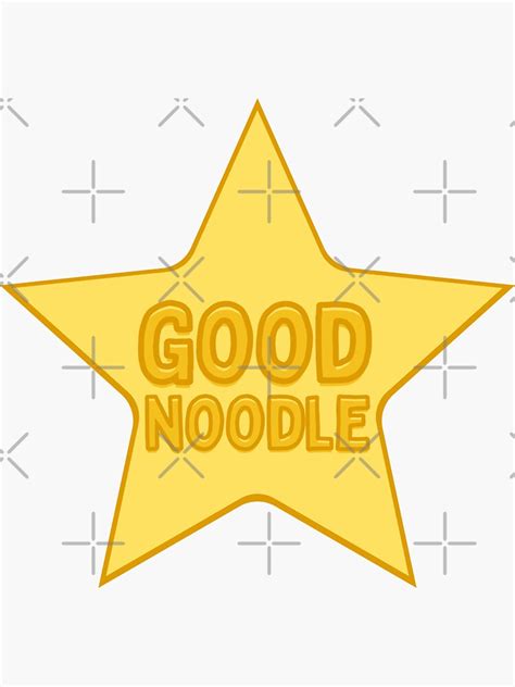 "ONE Good Noodle Award Star - 1 Noodle Award funny cartoon board meme kids stickers" Sticker for ...