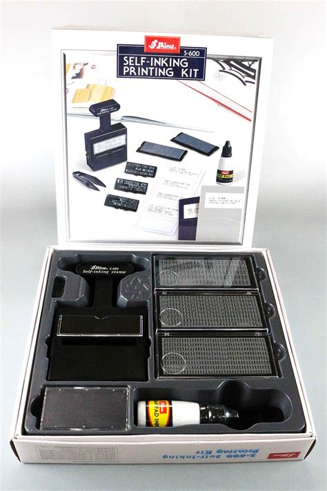 Shiny Rubber Stamp Self-Inking Printing Kit Self Making S-600 - Buy Online in UAE. | Office ...