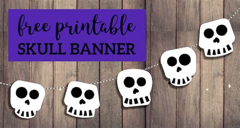 Free Printable Halloween Skull Decoration Banner - Paper Trail Design