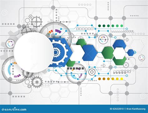 Abstract Technological Background with Various Technological Elements. Illustration Vector Stock ...