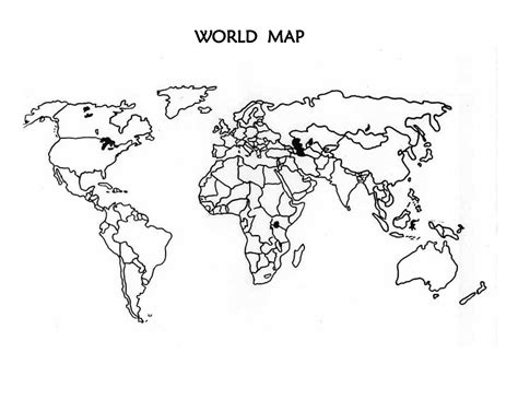 Free Printable Blank Outline Map of World [PNG & PDF]