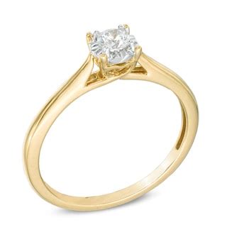 1/5 CT. Diamond Solitaire Engagement Ring in 10K Gold | Zales