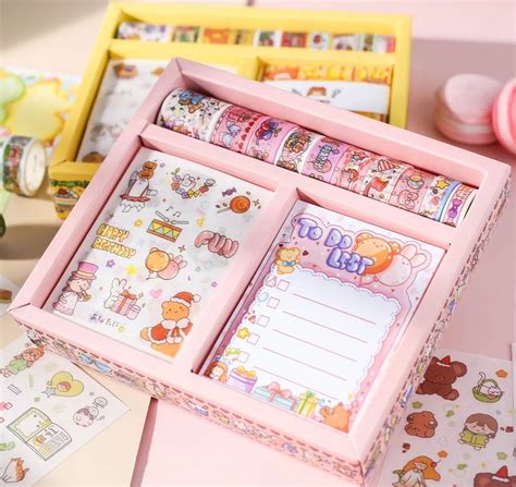 Cute Journals Notebooks | Kawaii Candy Washi Tapes Stickers and Journaling Gift Set | Cute ...