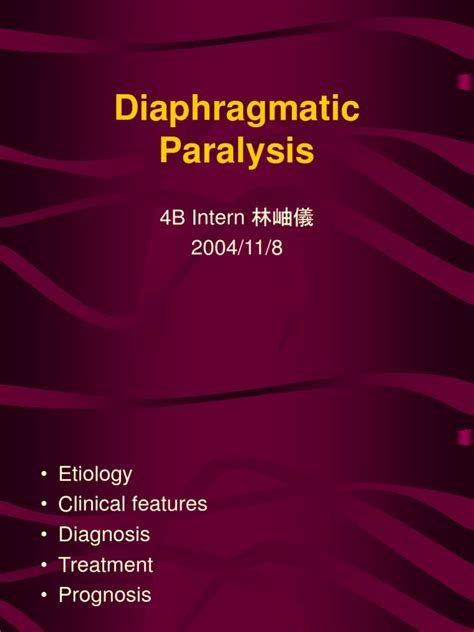 Diaphragmatic Paralysis | PDF | Lung | Diseases And Disorders