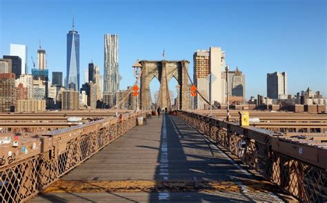 Brooklyn Bridge at Sunrise, New York City , Manhattan Stock Image - Image of tall, manhattan ...