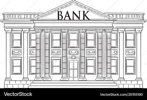 Drawing classic bank building as finance Vector Image