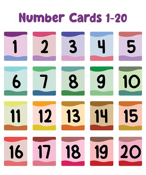 4 best large printable number cards 1 20 printableecom - number worksheets for children activity ...