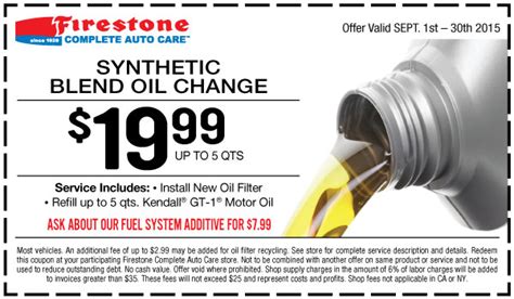 Synthetic Blend Oil Change Coupons