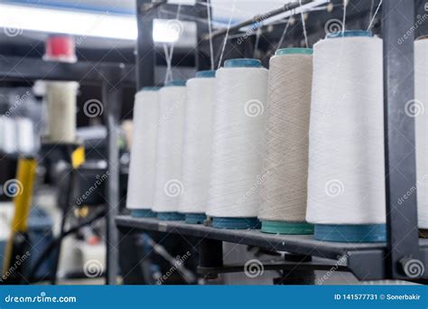 Interior of Textile Factory.Yarn Manufacturing.Industrial Concept. Stock Image - Image of fabric ...