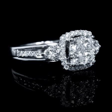 .89ct Diamond 18k White Gold Halo Ring