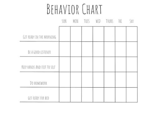 Printable Behavior Chart ADHD Digital Download - Etsy