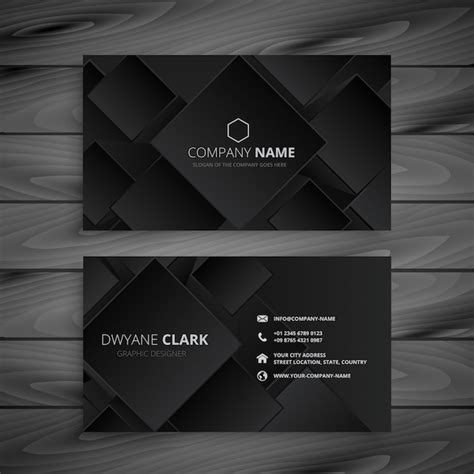 Free Vector | Dark black business card design