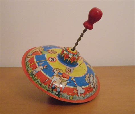 Vintage Toy Spinning Top Antique Western Germany by NeedorWant